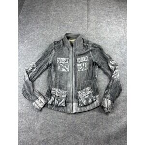 Vintage Concept Women's S Sheer Moto Jacket Y2K Gothic 00s Grunge Ethereal Fairy